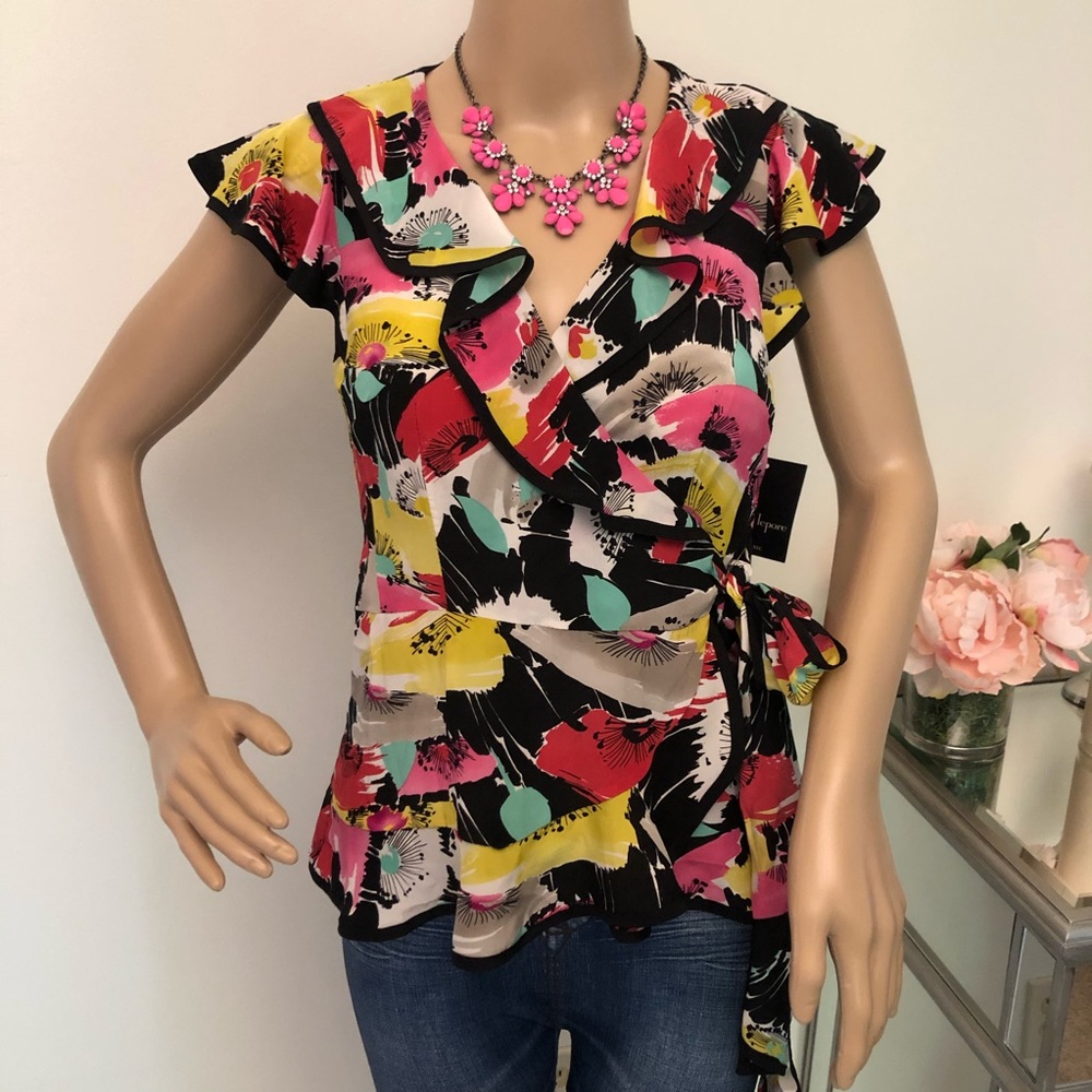 NWT Gorgeous Nanette Lepore Silk Poppy Blouse